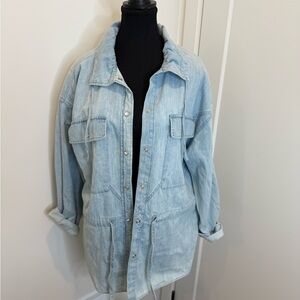 Light Indigo Women's Denim Utility Jacket